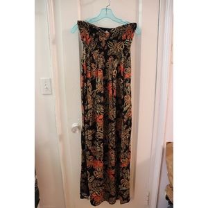 Floral Strapless Maxi Dress